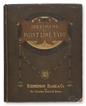 [SPECIMEN BOOK — STEPHENSON, BLAKE & CO. AND SIR CHARLES REED & SONS]. Specimens of Point Line Type: Borders, Ornaments, Brass Rules, P